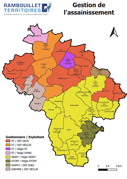 Carte de la gestion de l'assainissement