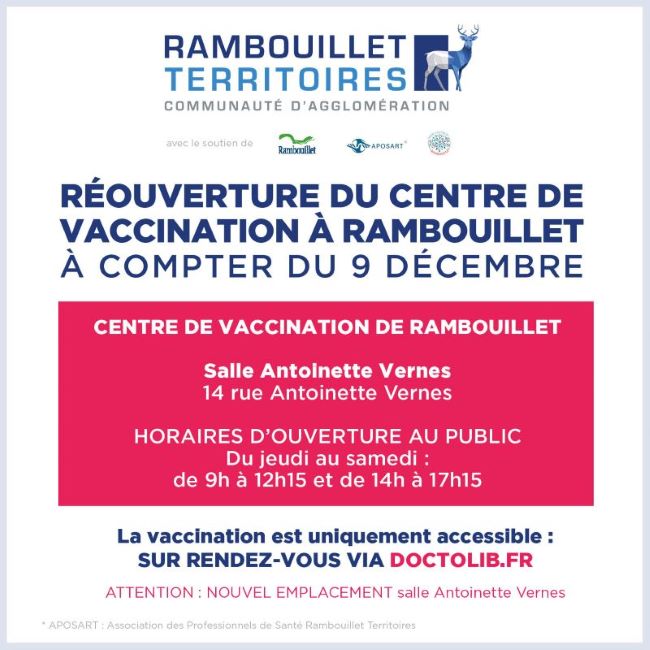 Réouverture du centre de vaccination à Rambouillet 